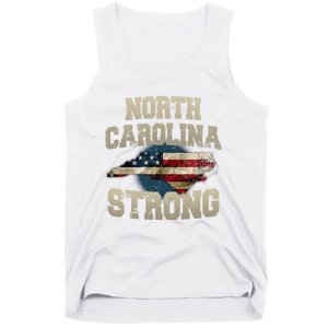 North Carolina Strong With Nc State And Usa Flag Overlay Tank Top