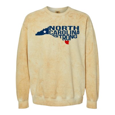 North Carolina Strong With Nc State And Love North Carolina Colorblast Crewneck Sweatshirt