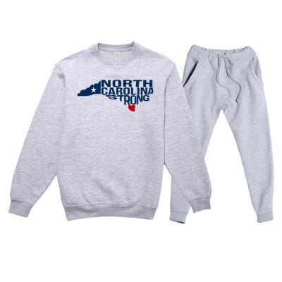 North Carolina Strong With Nc State And Love North Carolina Premium Crewneck Sweatsuit Set