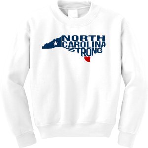 North Carolina Strong With Nc State And Love North Carolina Kids Sweatshirt