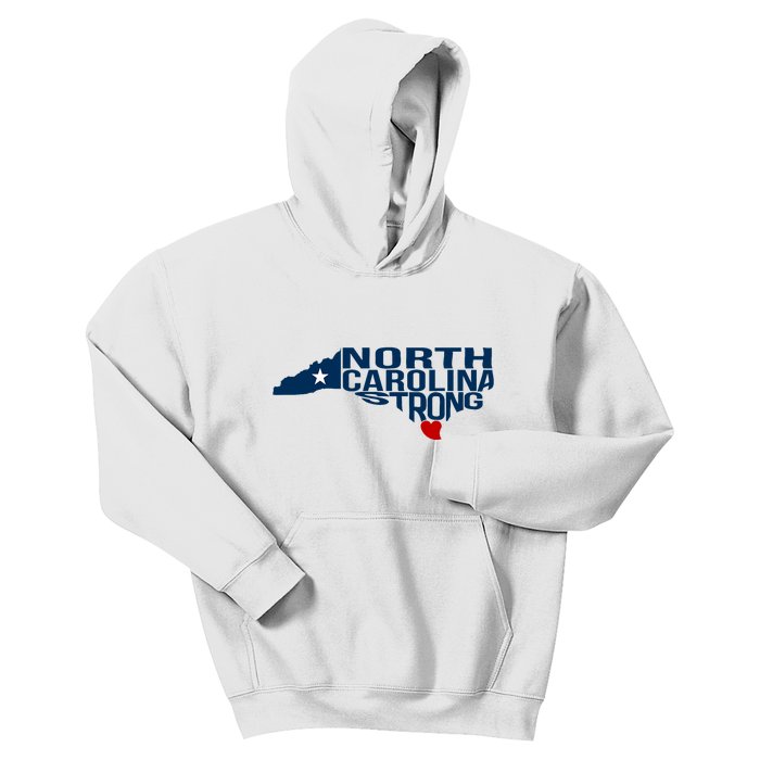 North Carolina Strong With Nc State And Love North Carolina Kids Hoodie