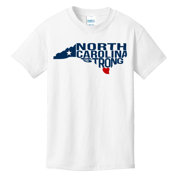 North Carolina Strong With Nc State And Love North Carolina Kids T-Shirt