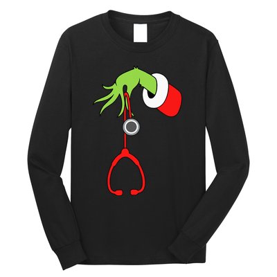 Nurse Christmas Stethoscope Nurses Xmas Pajamas Long Sleeve Shirt