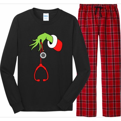 Nurse Christmas Stethoscope Nurses Xmas Pajamas Long Sleeve Pajama Set