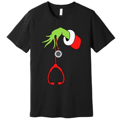 Nurse Christmas Stethoscope Nurses Xmas Pajamas Premium T-Shirt