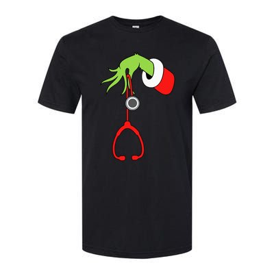 Nurse Christmas Stethoscope Nurses Xmas Pajamas Softstyle CVC T-Shirt