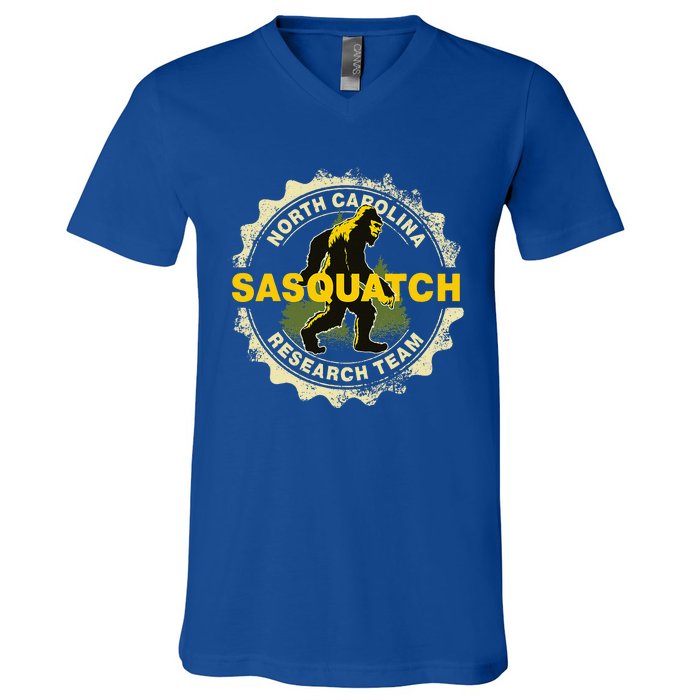 North Carolina Sasquatch Research Team Bigfoot Believer Fan V-Neck T-Shirt