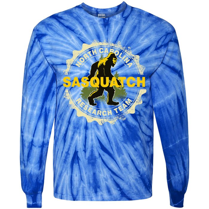 North Carolina Sasquatch Research Team Bigfoot Believer Fan Tie-Dye Long Sleeve Shirt