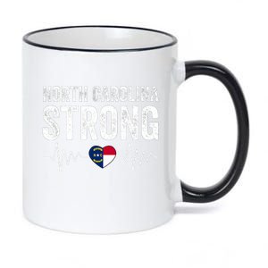 North Carolina Strong With Nc State And Love North Carolina 11oz Black Color Changing Mug