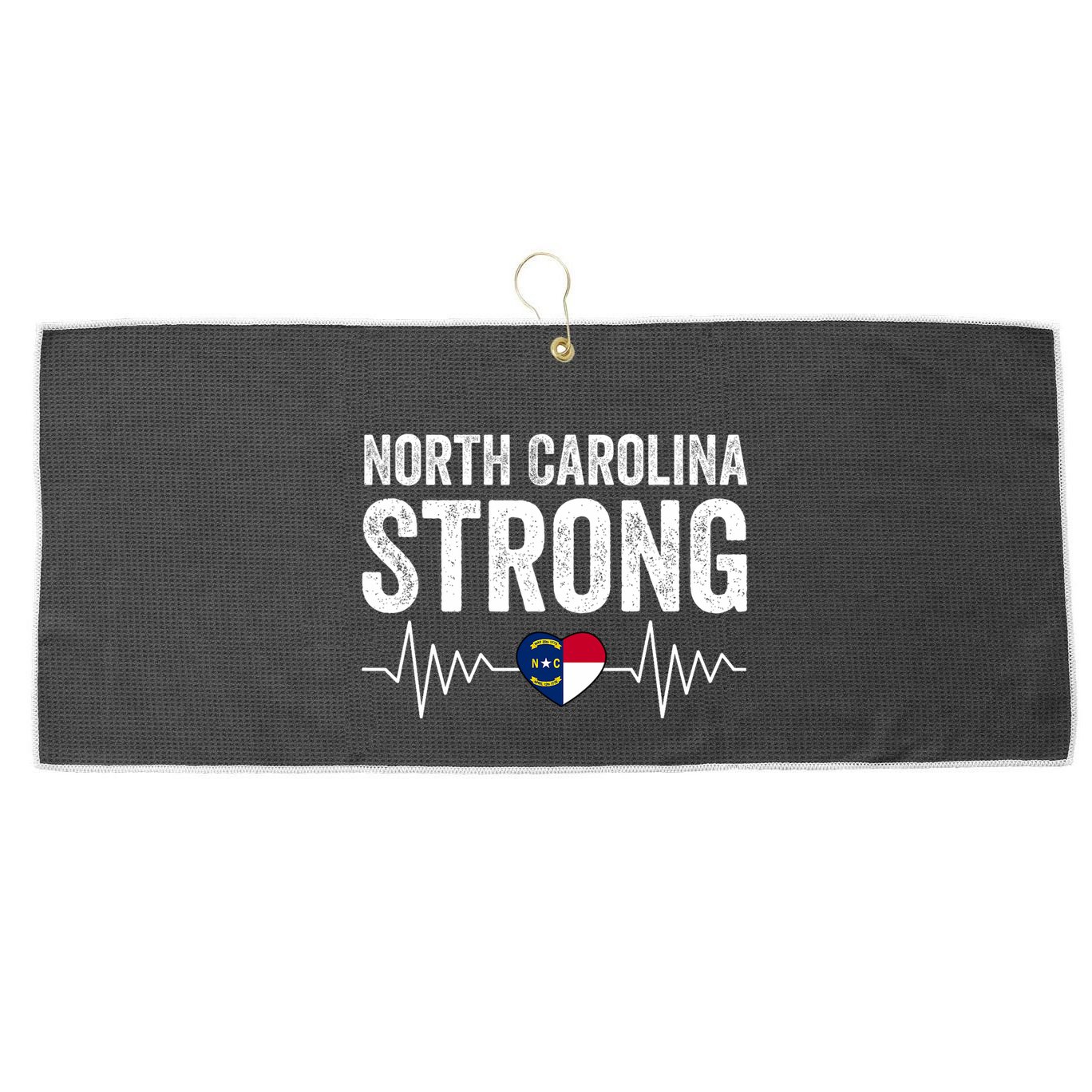 North Carolina Strong With Nc State And Love North Carolina Large Microfiber Waffle Golf Towel