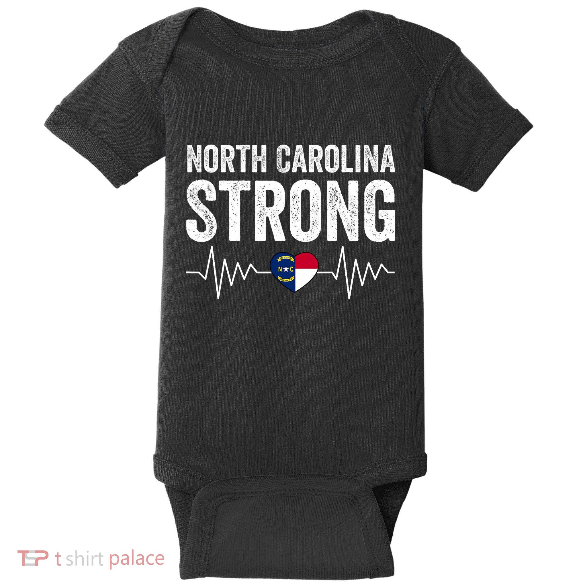 North Carolina Strong With Nc State And Love North Carolina Baby Bodysuit