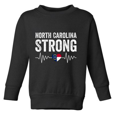 North Carolina Strong With Nc State And Love North Carolina Toddler Sweatshirt