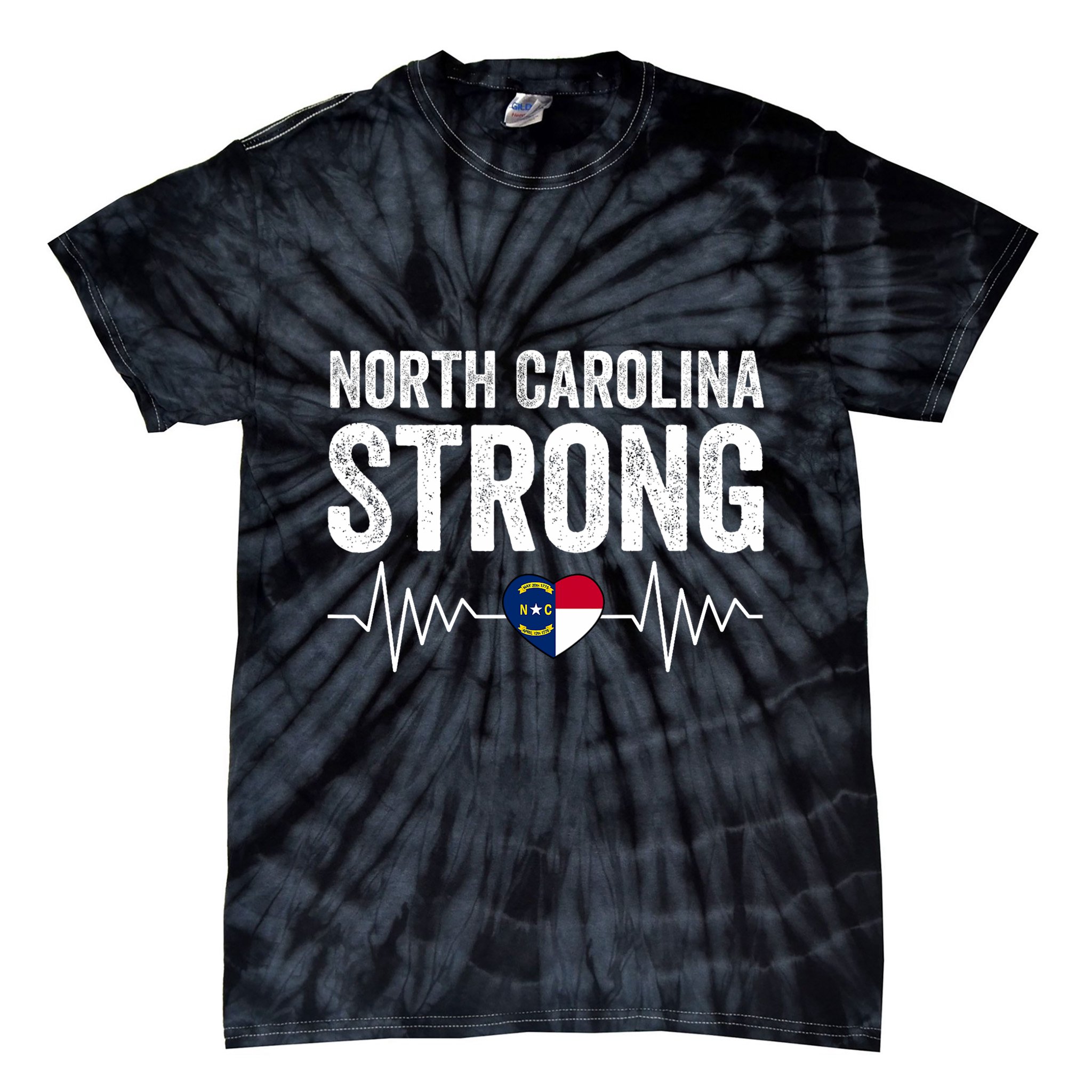North Carolina Strong With Nc State And Love North Carolina Tie-Dye T-Shirt