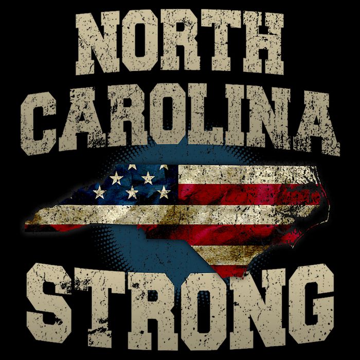 North Carolina Strong With Nc State And Usa Flag Overlay Cooling Performance Crew T-Shirt