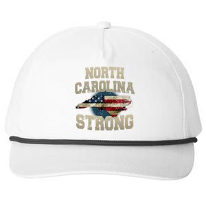 North Carolina Strong With Nc State And Usa Flag Overlay Snapback Five-Panel Rope Hat