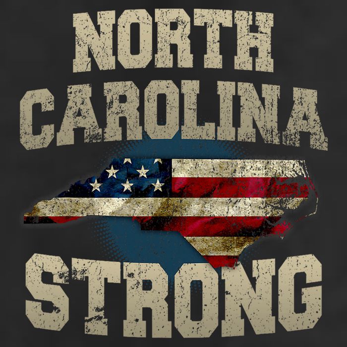 North Carolina Strong With Nc State And Usa Flag Overlay Beanie