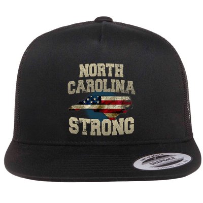 North Carolina Strong With Nc State And Usa Flag Overlay Flatbill Hat