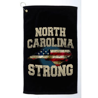 North Carolina Strong With Nc State And Usa Flag Overlay Golf Towel