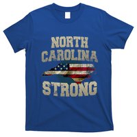 North Carolina Strong With Nc State And Usa Flag Overlay T-Shirt
