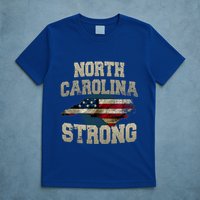 North Carolina Strong With Nc State And Usa Flag Overlay T-Shirt