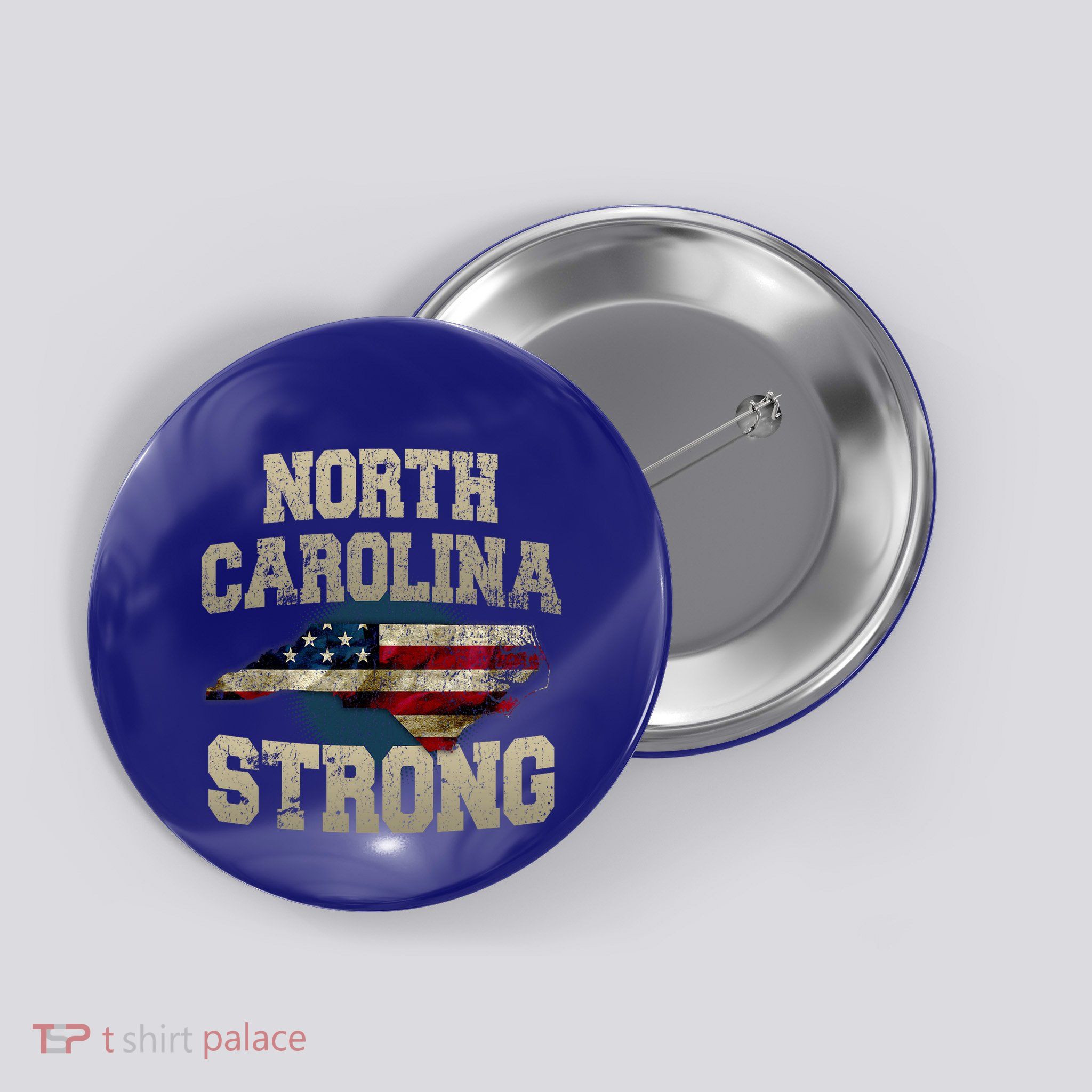 North Carolina Strong With Nc State And Usa Flag Overlay Button