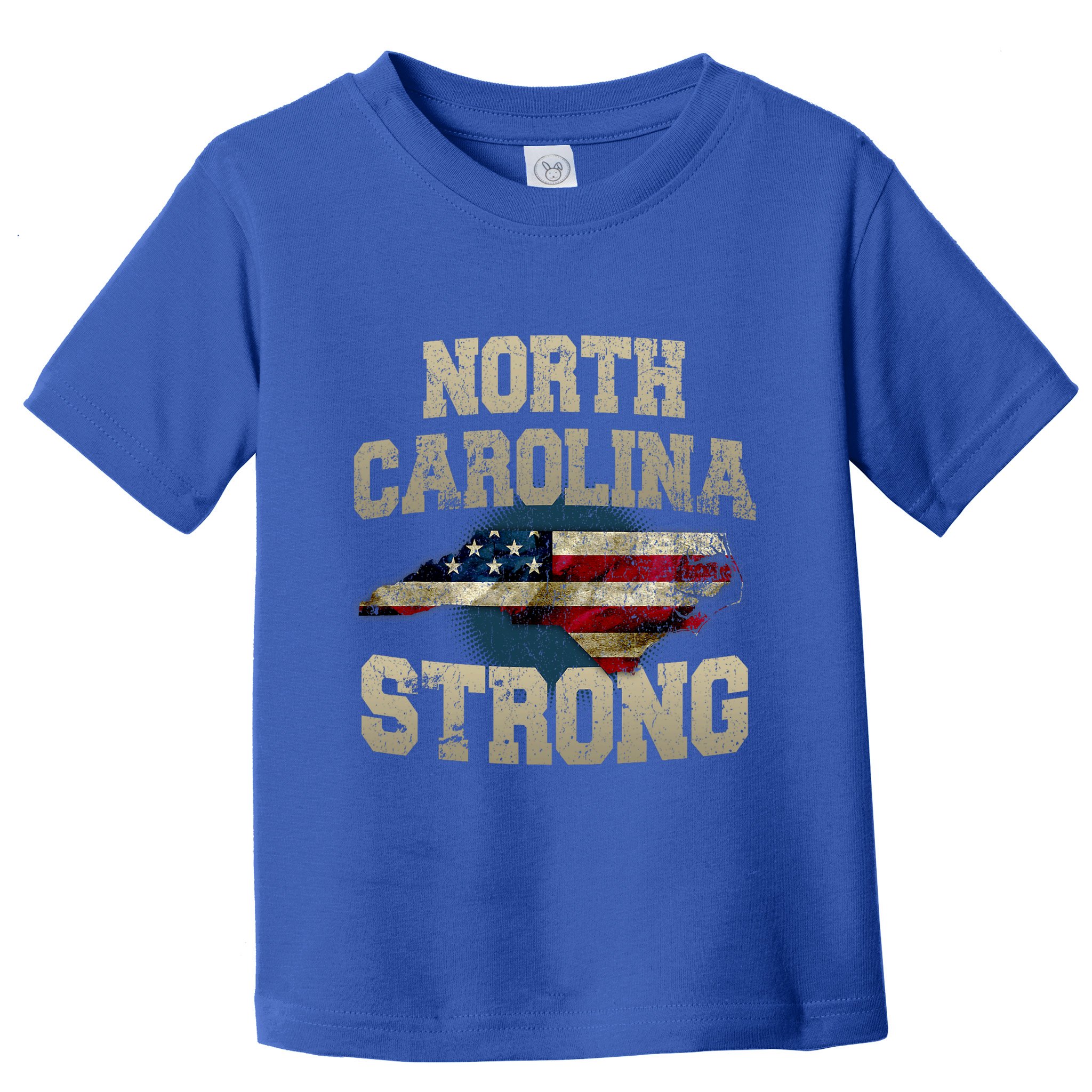 North Carolina Strong With Nc State And Usa Flag Overlay Toddler T-Shirt