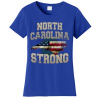 North Carolina Strong With Nc State And Usa Flag Overlay Women's T-Shirt