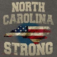 North Carolina Strong With Nc State And Usa Flag Overlay Cotton Canvas Backpack