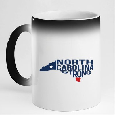 North Carolina Strong With Nc State And Love North Carolina 11oz Black Color Changing Mug