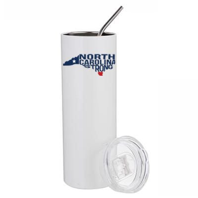 North Carolina Strong With Nc State And Love North Carolina Stainless Steel Tumbler