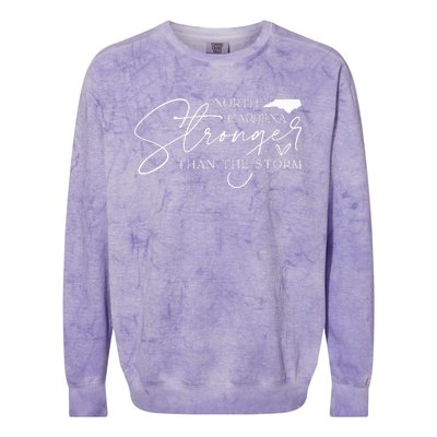 North Carolina Stronger Then The Storm Colorblast Crewneck Sweatshirt