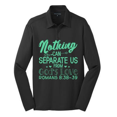 Nothing Can Separate Us Christian Religious God Gift Silk Touch Performance Long Sleeve Polo