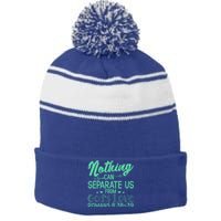 Nothing Can Separate Us Christian Religious God Gift Stripe Pom Pom Beanie