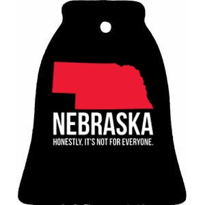 Native Cornhusker State Funny I Love Nebraska Ceramic Bell Ornament