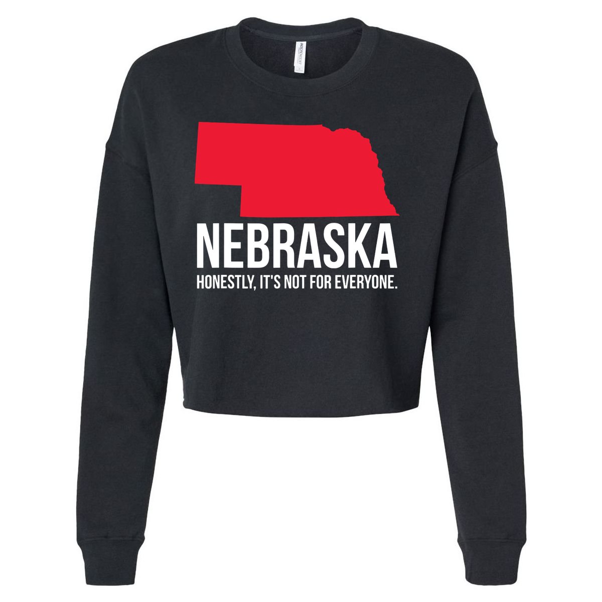 Native Cornhusker State Funny I Love Nebraska Cropped Pullover Crew