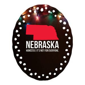 Native Cornhusker State Funny I Love Nebraska Ceramic Oval Ornament