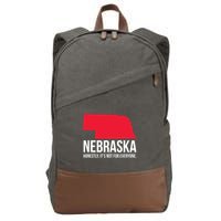 Native Cornhusker State Funny I Love Nebraska Cotton Canvas Backpack