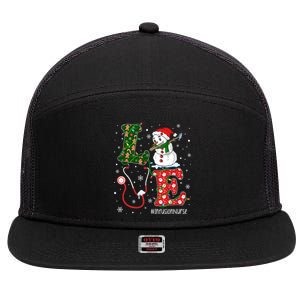 Nursing Christmas Santa Reindeer Love Infusion Nurse Life Gift 7 Panel Mesh Trucker Snapback Hat