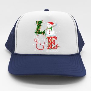 Nursing Christmas Santa Reindeer Love Infusion Nurse Life Gift Trucker Hat