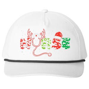 Nurse Christmas Stethoscope Nurses Xmas Scrub Top Women Snapback Five-Panel Rope Hat