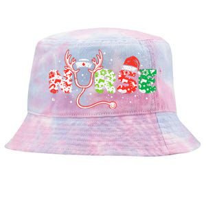 Nurse Christmas Stethoscope Nurses Xmas Scrub Top Women Tie-Dyed Bucket Hat