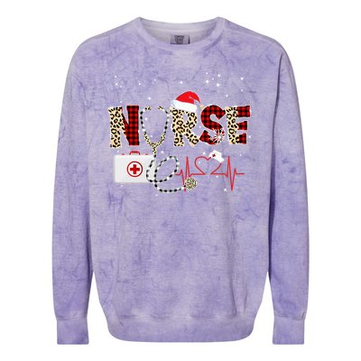 Nurse Christmas Stethoscope Nurses Xmas Colorblast Crewneck Sweatshirt