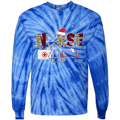 Nurse Christmas Stethoscope Nurses Xmas Tie-Dye Long Sleeve Shirt