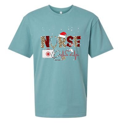 Nurse Christmas Stethoscope Nurses Xmas Sueded Cloud Jersey T-Shirt