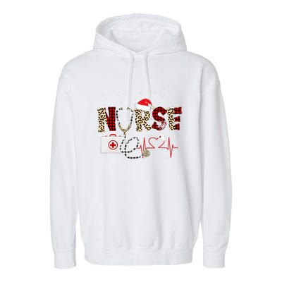 Nurse Christmas Stethoscope Nurses Xmas Garment-Dyed Fleece Hoodie