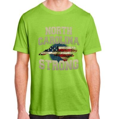 North Carolina Strong With Nc State And Usa Flag Overlay Adult ChromaSoft Performance T-Shirt