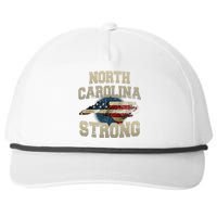 North Carolina Strong With Nc State And Usa Flag Overlay Snapback Five-Panel Rope Hat