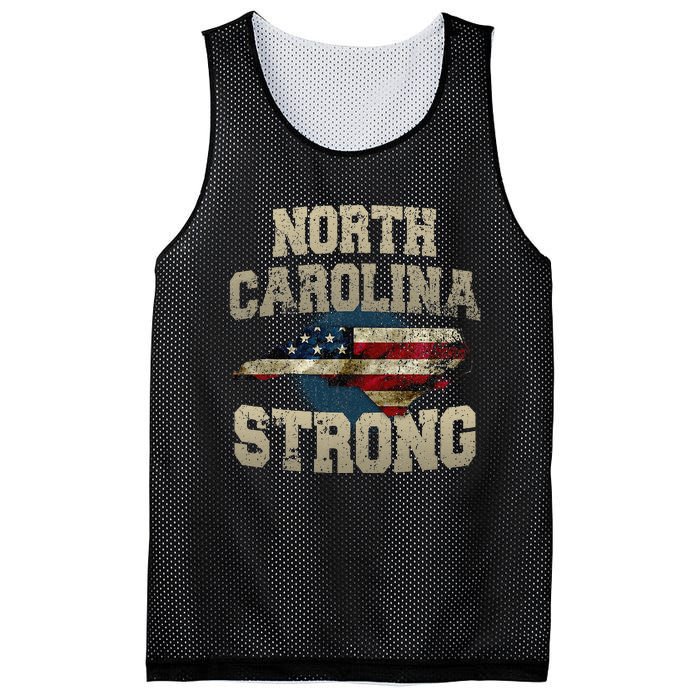 North Carolina Strong With Nc State And Usa Flag Overlay Mesh Reversible Basketball Jersey Tank