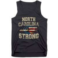 North Carolina Strong With Nc State And Usa Flag Overlay Tank Top