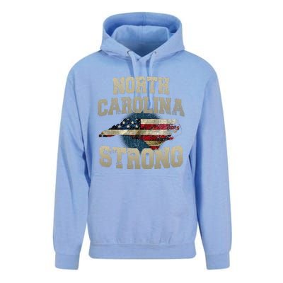 North Carolina Strong With Nc State And Usa Flag Overlay Unisex Surf Hoodie